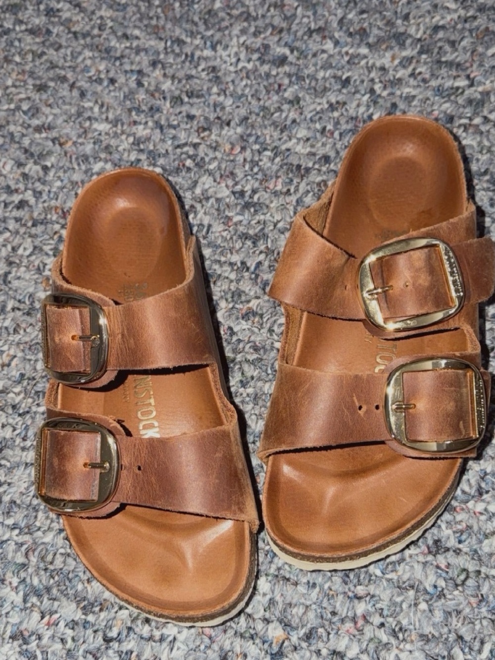 Birkenstock Kids Tan Brown Double-Buckle Leather Sandals